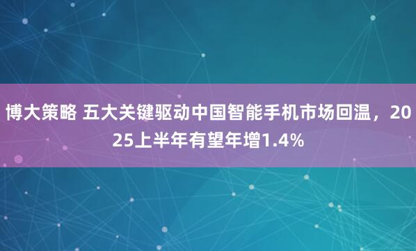 博大策略 五大关键驱动中国智能手机市场回温，2025上半年有望年增1.4%