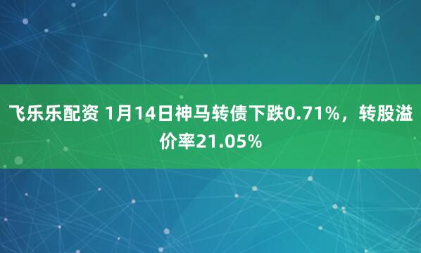 飞乐乐配资 1月14日神马转债下跌0.71%，转股溢价率21.05%